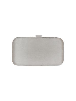 grey faux silk box clutch - 16939294 - Standard Image - 2