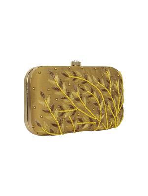 yellow faux silk box clutch - 16939297 - Standard Image - 4