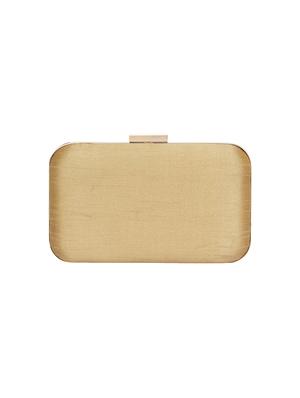 gold faux silk box clutch - 16939299 - Standard Image - 2