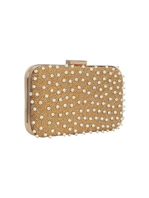 gold faux silk box clutch - 16939299 - Standard Image - 4