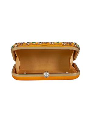 yellow faux silk box clutch - 16939302 - Standard Image - 3