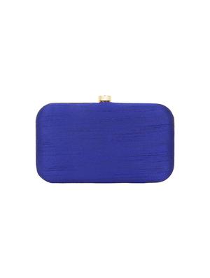 blue faux silk box clutch - 16939303 - Standard Image - 2