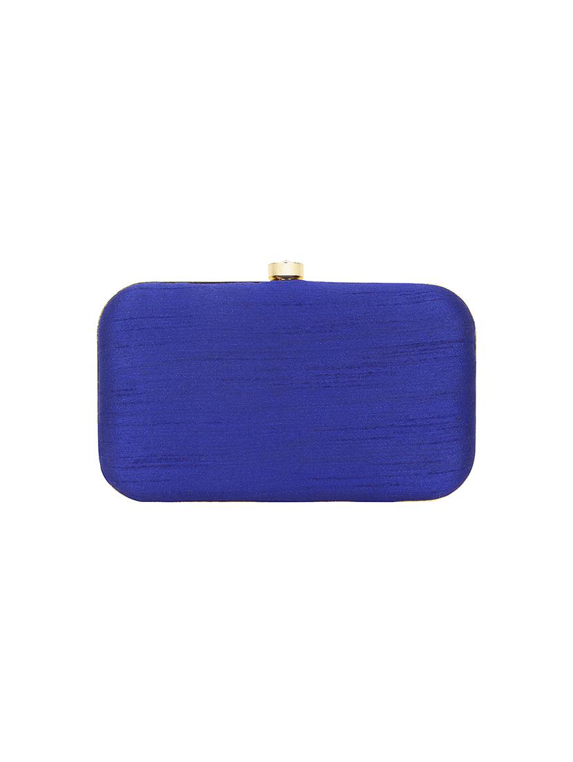 blue faux silk box clutch - 16939303 - Zoom Image - 2