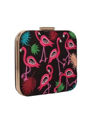 black faux silk box clutch - 16939305 - Standard Image - 4