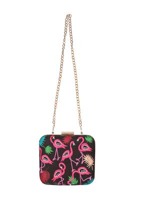 black faux silk box clutch - 16939305 - Standard Image - 5