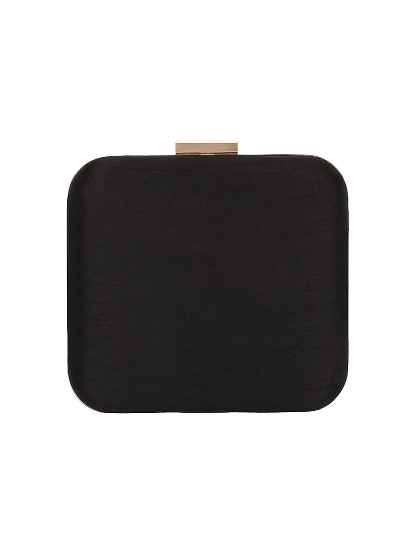 black faux silk box clutch - 16939305 - Zoom Image - 2