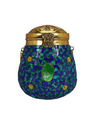blue metal box clutch - 16939314 - Standard Image - 2