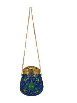 blue metal box clutch - 16939314 - Standard Image - 5