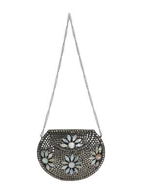 silver metal box clutch - 16939317 - Standard Image - 5