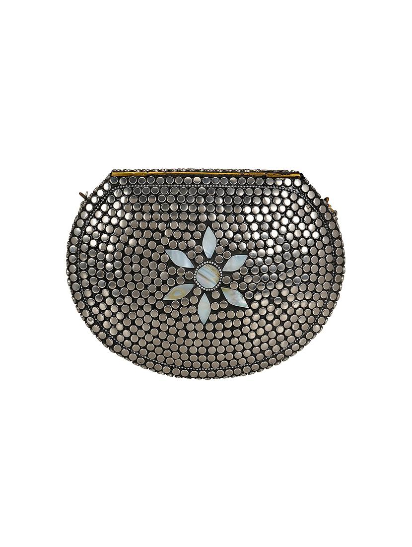 silver metal box clutch - 16939317 - Zoom Image - 2