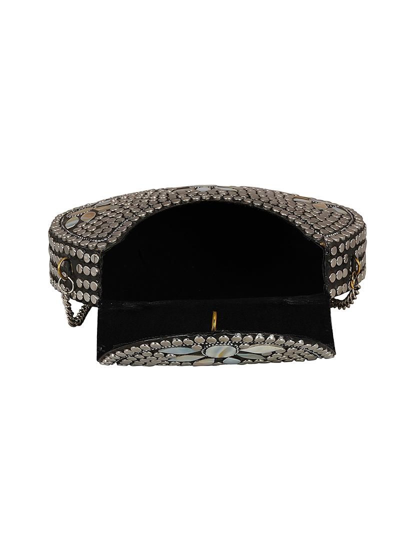 silver metal box clutch - 16939317 - Zoom Image - 3