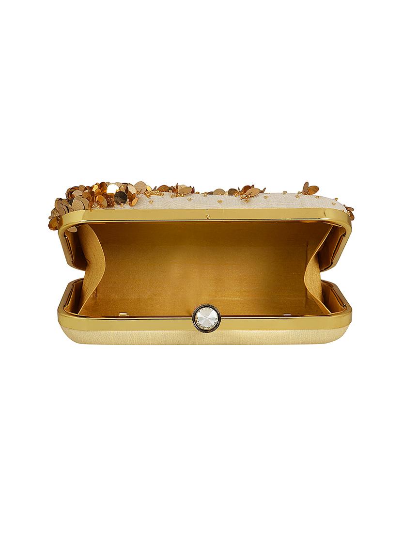 cream faux silk box clutch - 16939338 - Zoom Image - 3