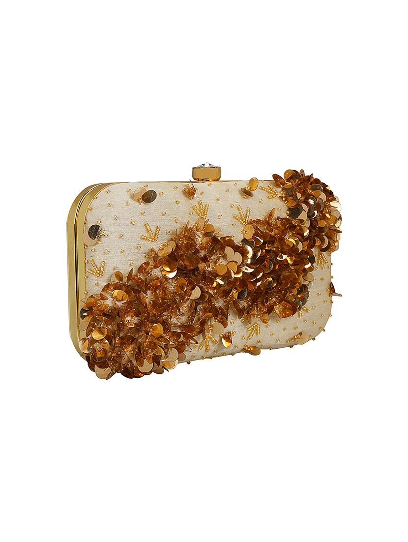 cream faux silk box clutch - 16939338 - Zoom Image - 4