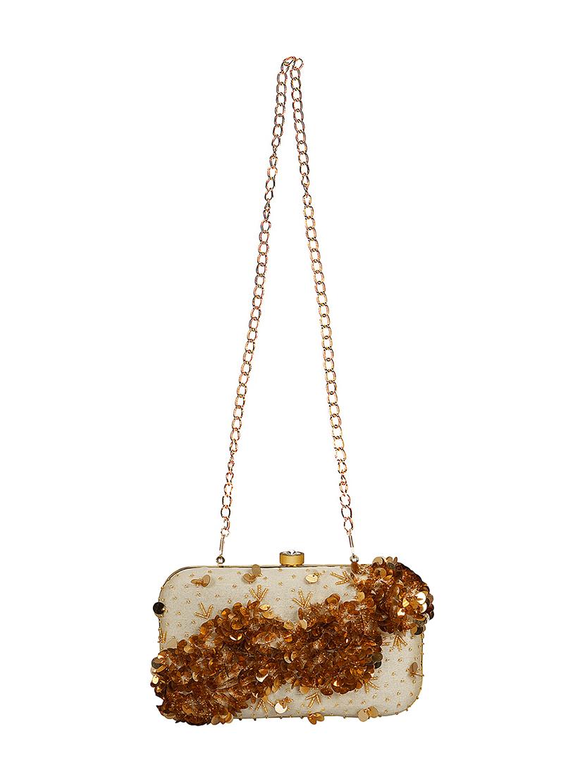 cream faux silk box clutch - 16939338 - Zoom Image - 5
