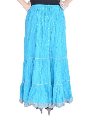 light blue cotton flared skirt - 16939537 - Standard Image - 3