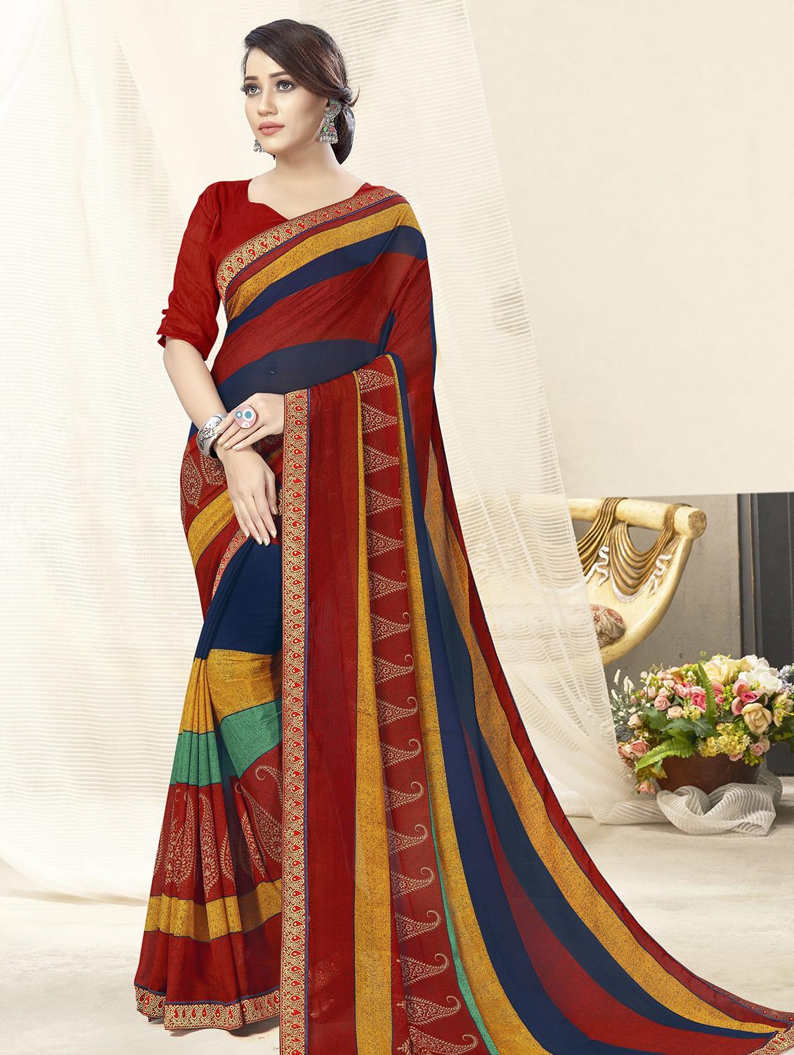 paisley printed saree with blouse - 16939571 - Zoom Image - 1