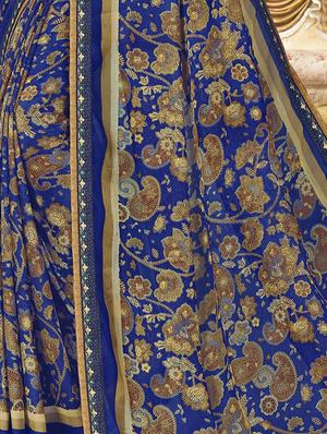 paisley printed saree with blouse - 16939574 - Standard Image - 2