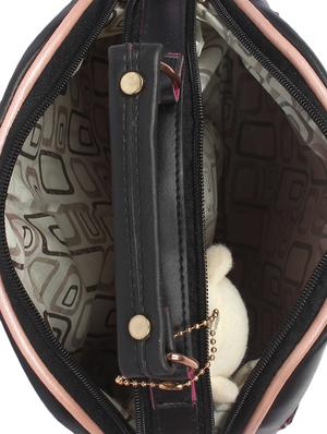 black leatherette (pu) regular sling bag - 16939935 - Standard Image - 3