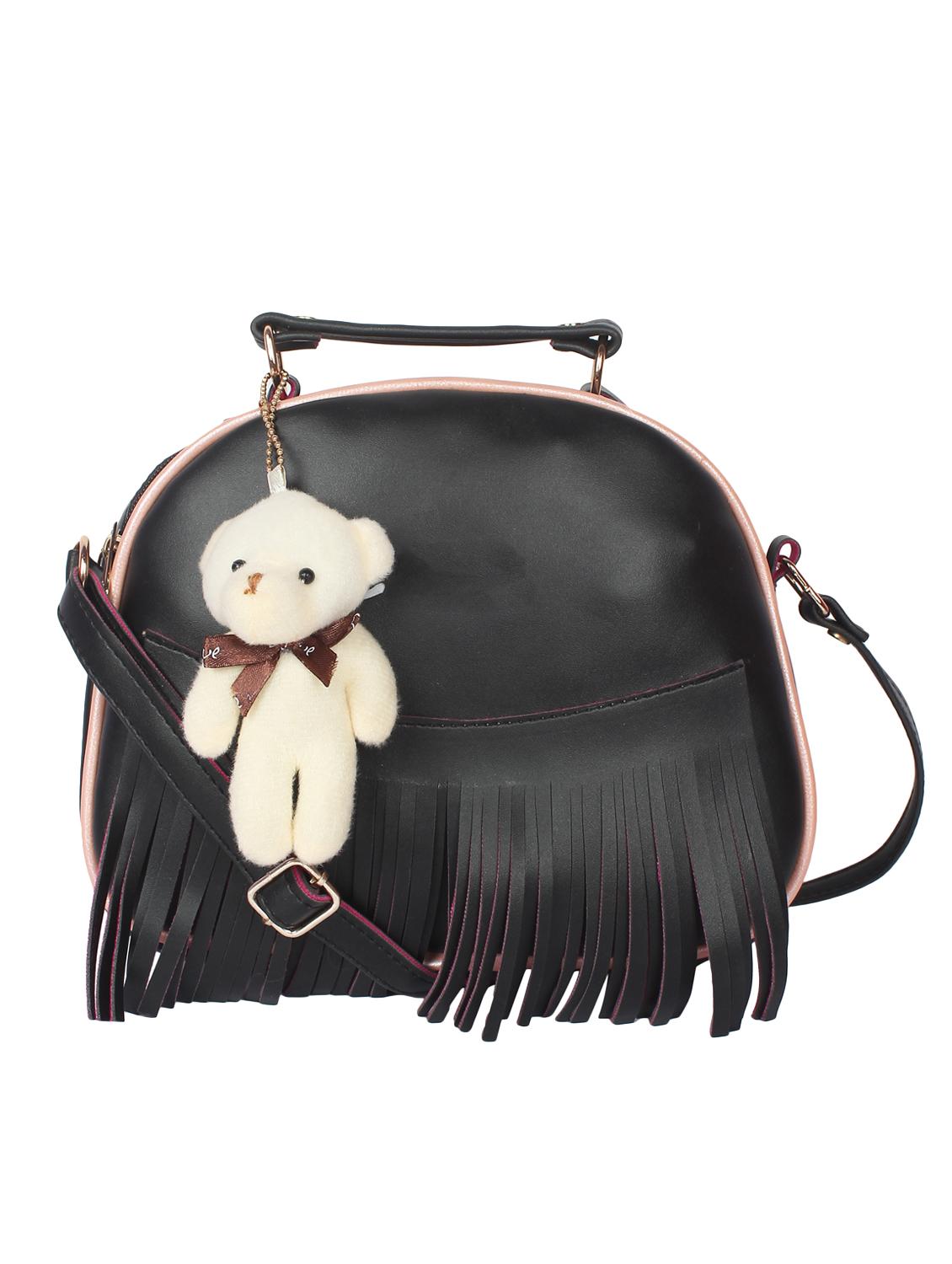 black leatherette (pu) regular sling bag - 16939935 - Zoom Image - 1