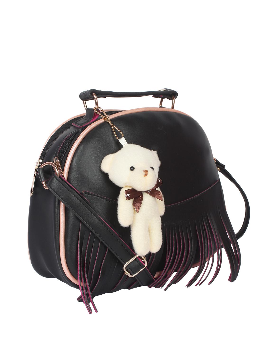 black leatherette (pu) regular sling bag - 16939935 - Zoom Image - 4