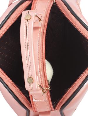 pink leatherette (pu) regular sling bag - 16939936 - Standard Image - 3