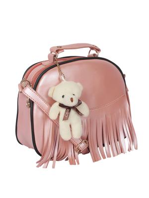 pink leatherette (pu) regular sling bag - 16939936 - Standard Image - 4
