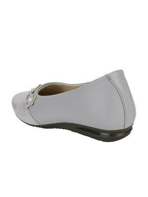 grey synthetic slip on ballerina - 16940176 - Standard Image - 3