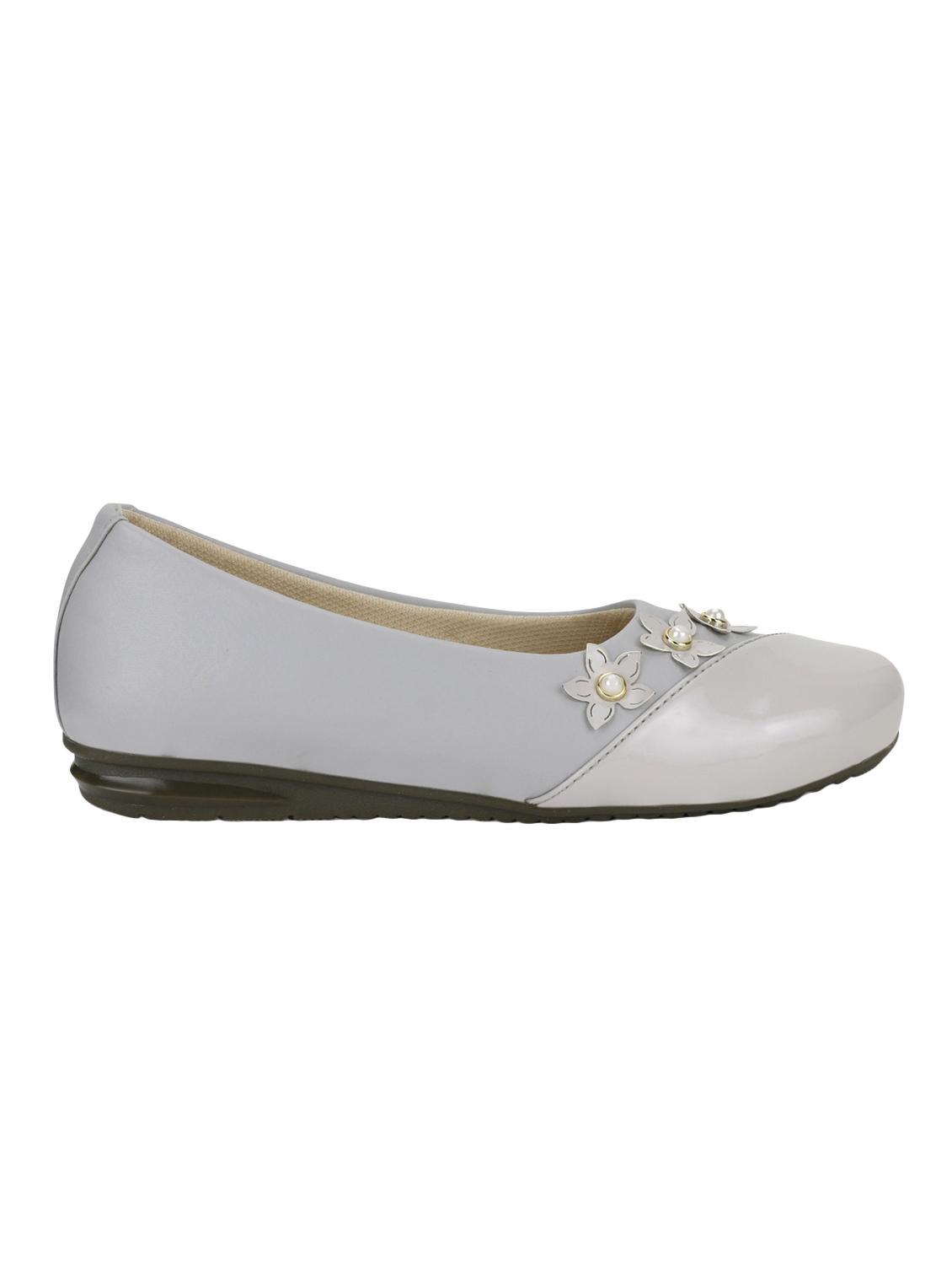 grey synthetic slip on ballerina - 16940176 - Zoom Image - 2