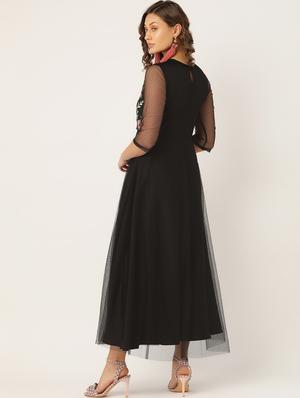 embroidered panel maxi dress - 16940203 - Standard Image - 3