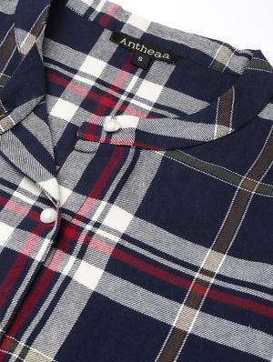 curved hem checkered shirt - 16940210 - Standard Image - 5