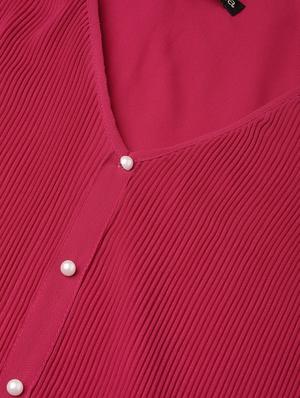 accordion pleat button-up top - 16940223 - Standard Image - 5
