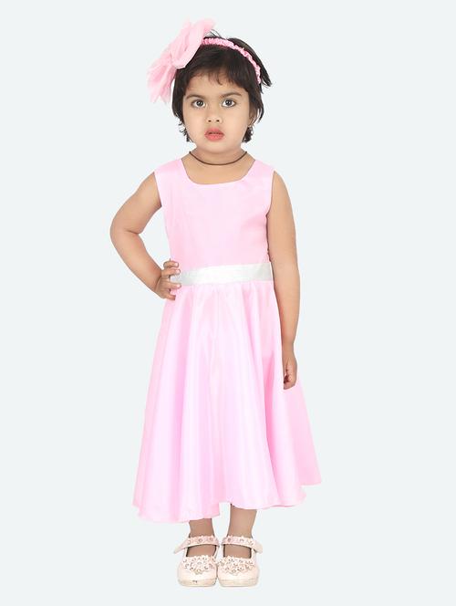 pink silk blend frock - 16940510 - Standard Image - 1