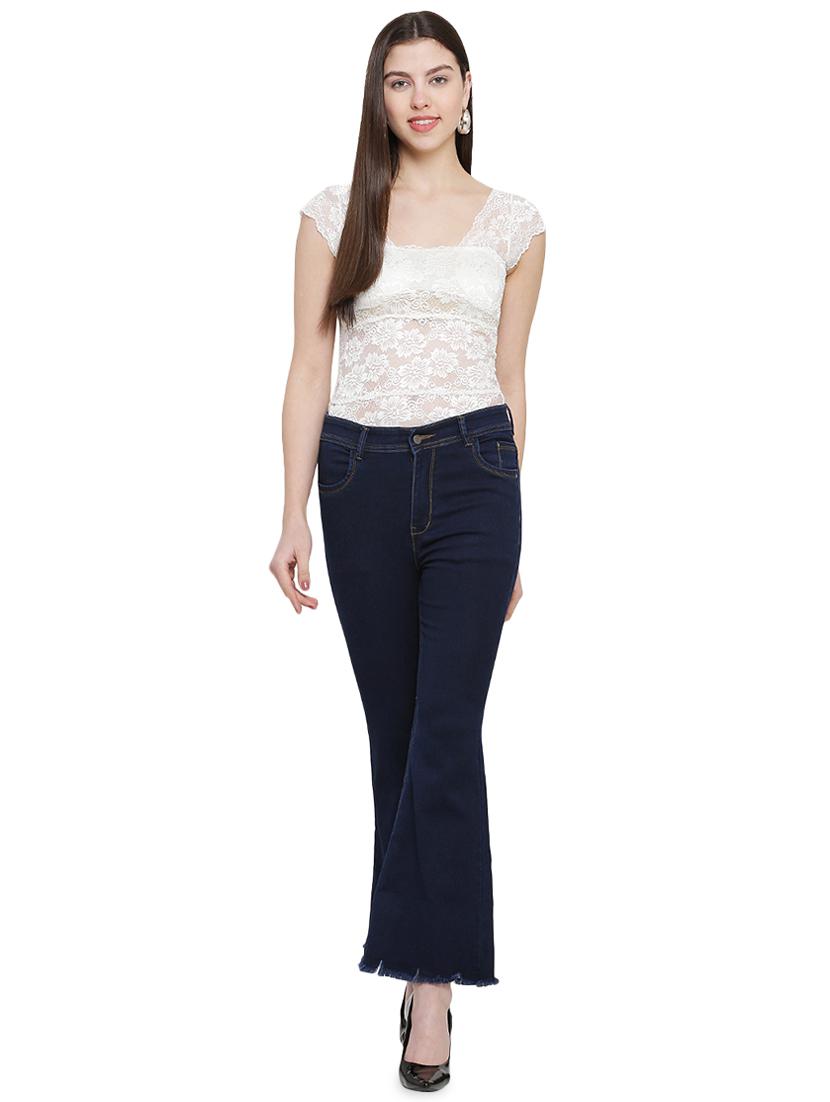 frayed hem bootcut jeans - 16940609 - Zoom Image - 4
