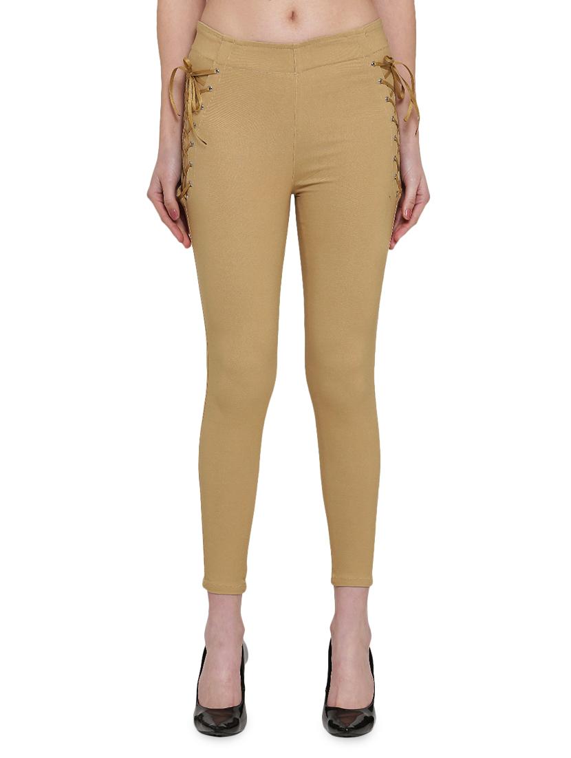 lace up neck mid rise jegging - 16940613 - Zoom Image - 1