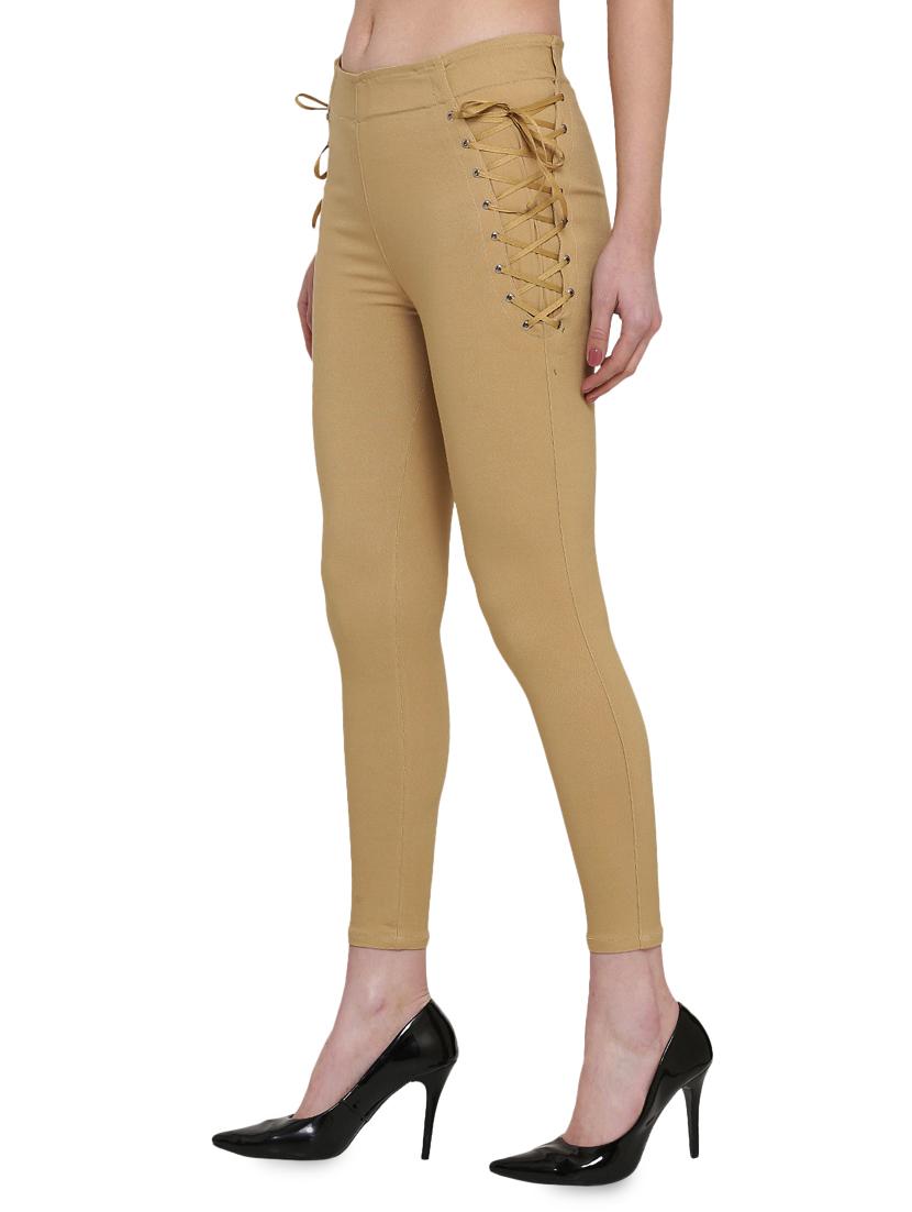 lace up neck mid rise jegging - 16940613 - Zoom Image - 2