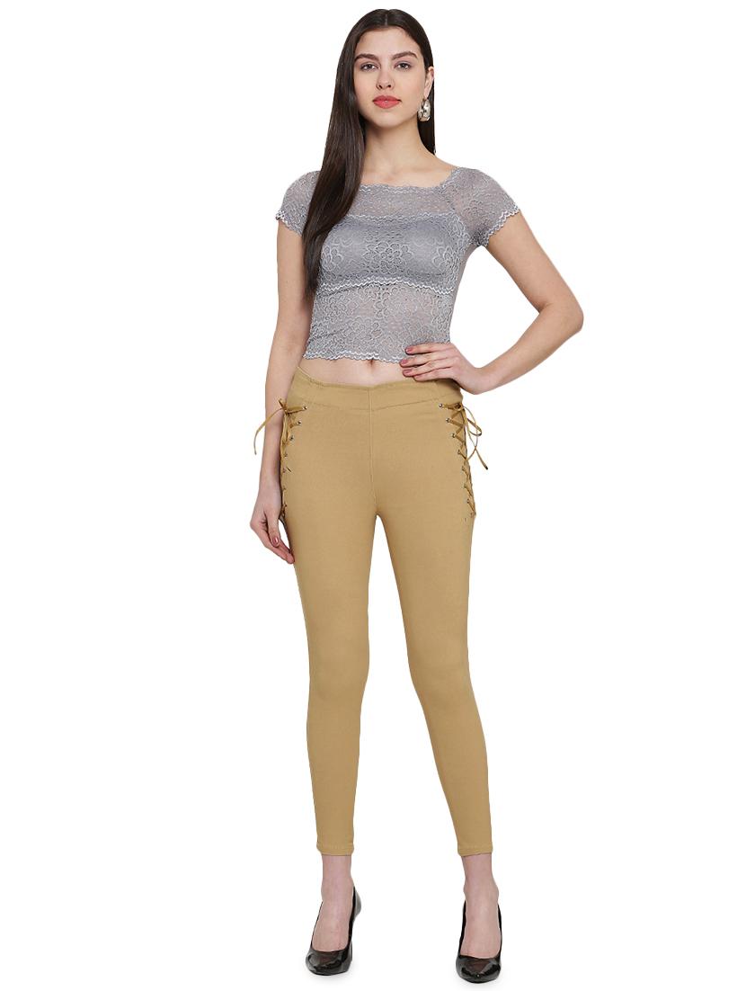 lace up neck mid rise jegging - 16940613 - Zoom Image - 4
