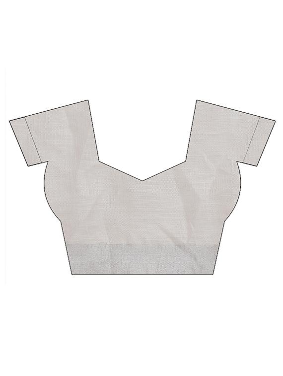 solid handloom saree with blouse - 16940672 - Zoom Image - 4
