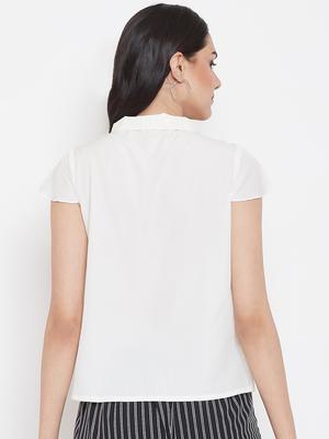 tie up neck solid top - 16941091 - Standard Image - 3