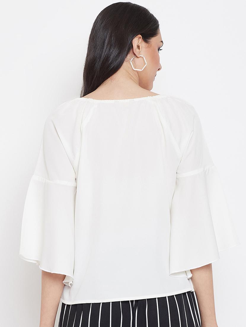 bell sleeved boat neck top - 16941096 - Zoom Image - 3