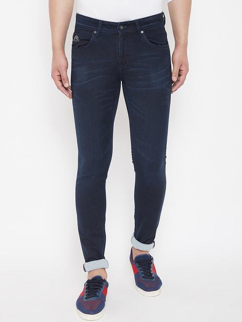 navy blue plain denim jeans - 16941118 - Standard Image - 1