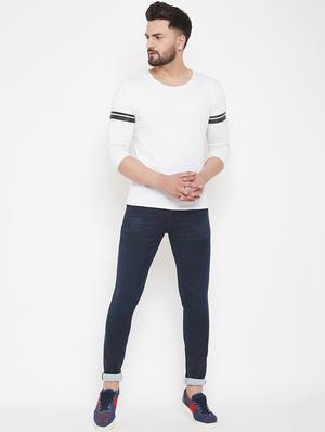 navy blue plain denim jeans - 16941118 - Standard Image - 4