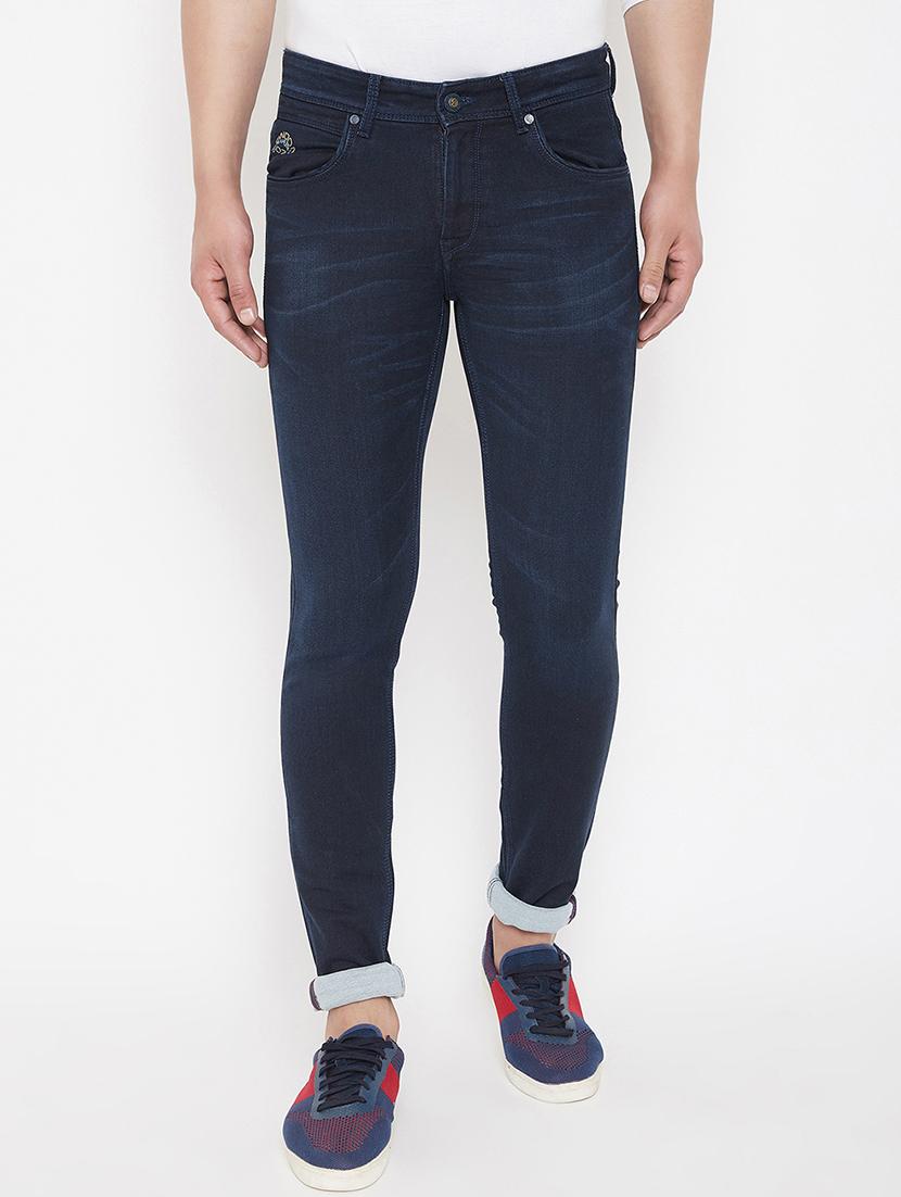navy blue plain denim jeans - 16941118 - Zoom Image - 1