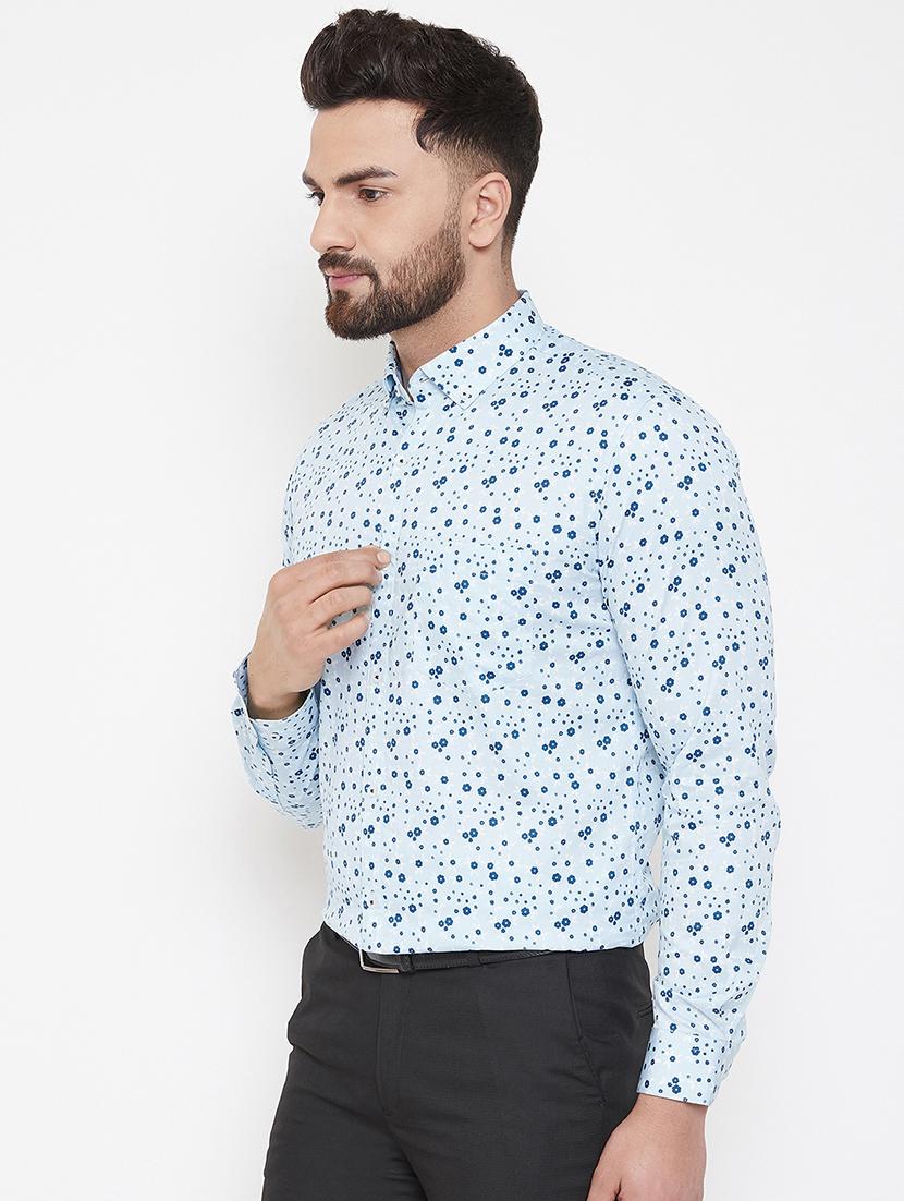 blue floral print casual shirt - 16941144 - Zoom Image - 2