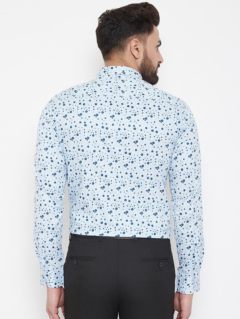 blue floral print casual shirt - 16941144 - Zoom Image - 3