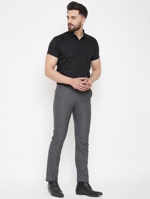 black solid formal shirt - 16941150 - Standard Image - 4