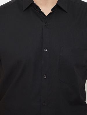 black solid formal shirt - 16941150 - Standard Image - 5