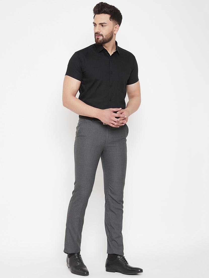 black solid formal shirt - 16941150 - Zoom Image - 4