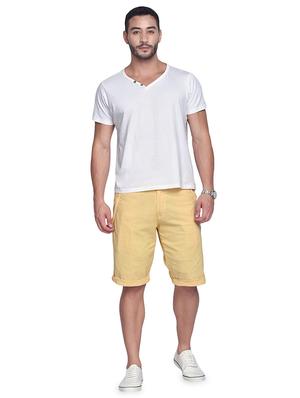 yellow solid bermuda shorts - 16941626 - Standard Image - 4