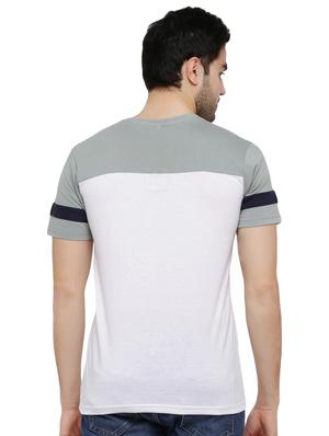 white color block cut & sew t-shirt - 16942029 - Standard Image - 3