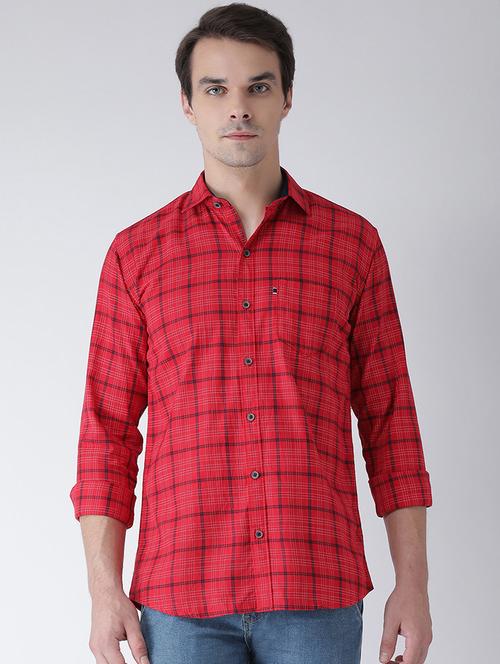 red checkered casual shirt - 16942224 - Standard Image - 1